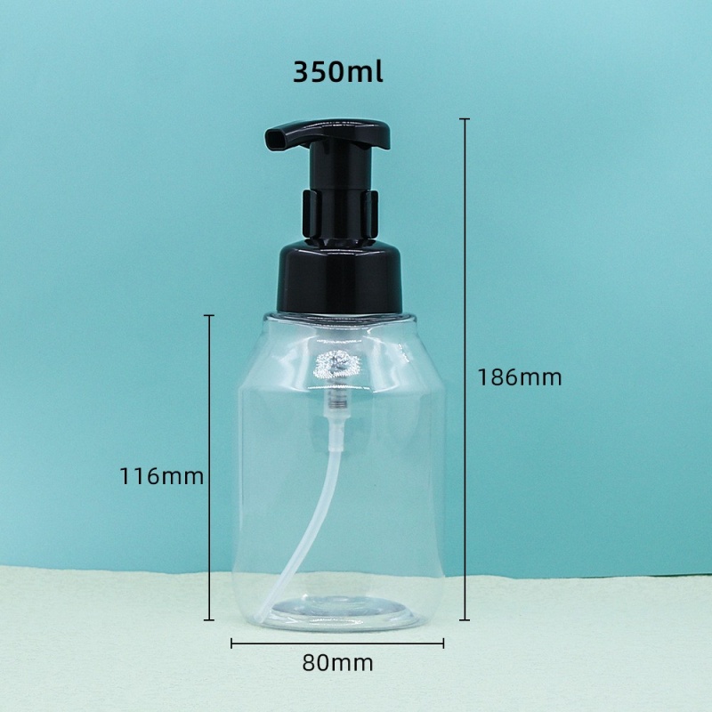 350ml foaming bottle/mousse bottle/PET pump dispenser for hand soap, facial cleanser, and facial wash.