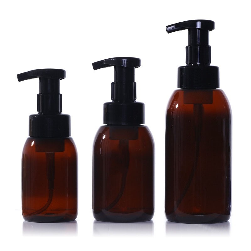 PET round-shoulder foam bottles, 200ml, 300ml, large capacity 500ml, mousse foaming bottles, shower gel dispensers.