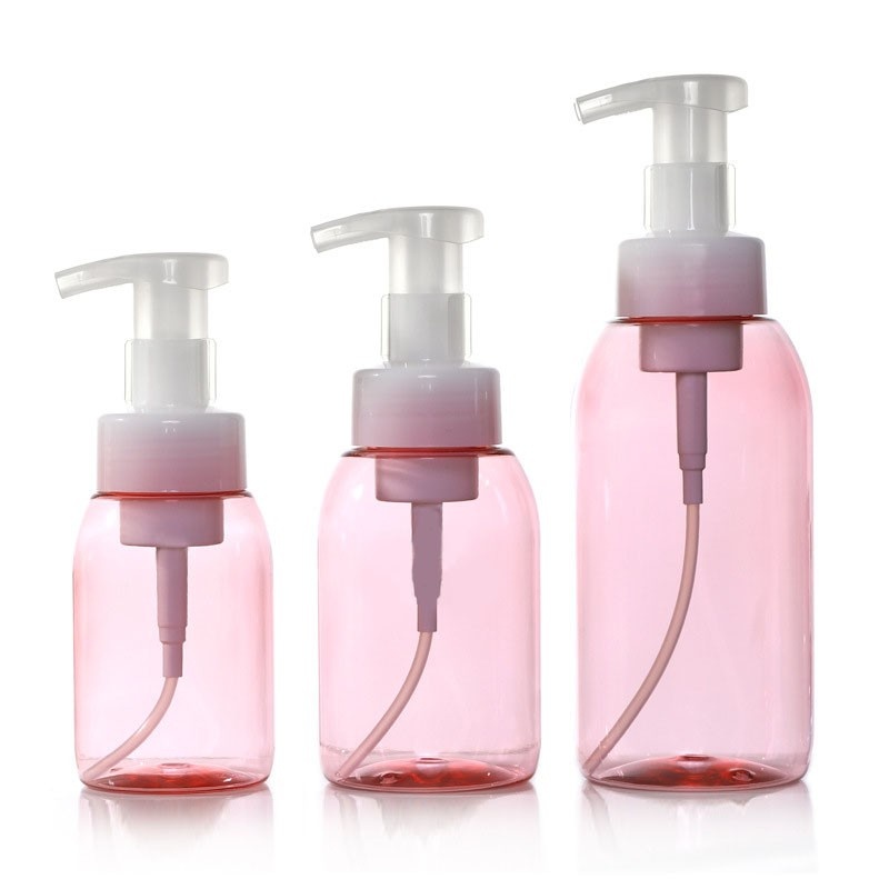 PET round-shoulder foam bottles, 200ml, 300ml, large capacity 500ml, mousse foaming bottles, shower gel dispensers.