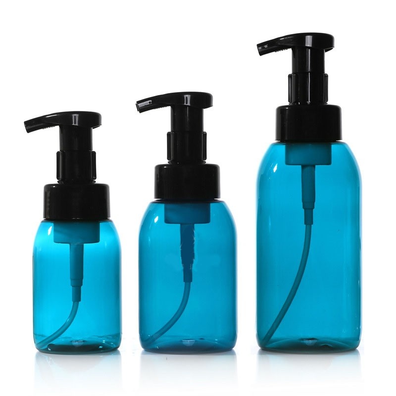 PET round-shoulder foam bottles, 200ml, 300ml, large capacity 500ml, mousse foaming bottles, shower gel dispensers.
