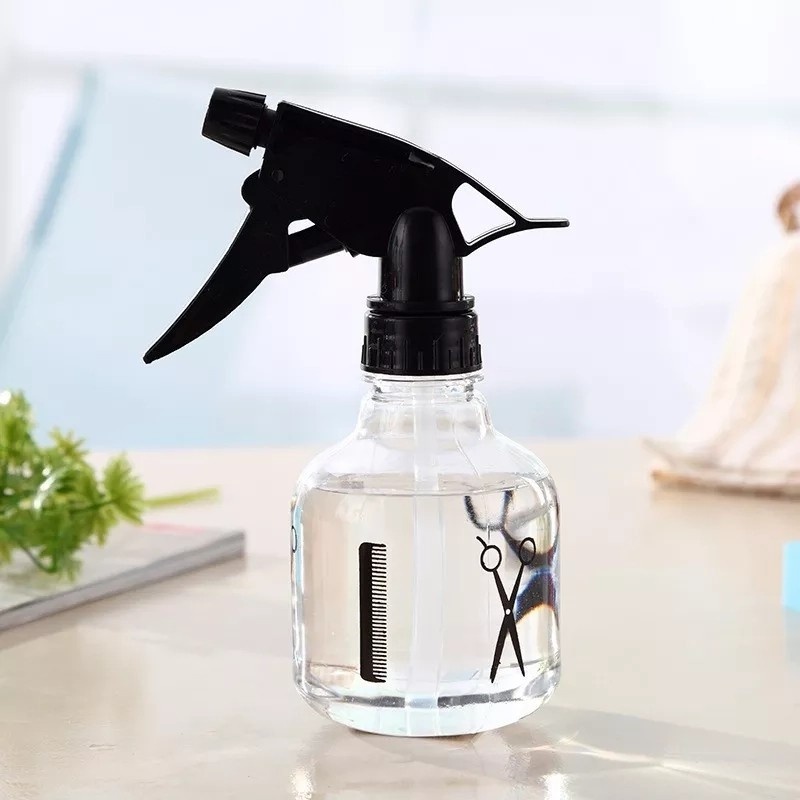 250/400/500ml PET transparent bottle, thick, scissor-style spray bottle, press-type handheld beauty and hair care plastic bottle