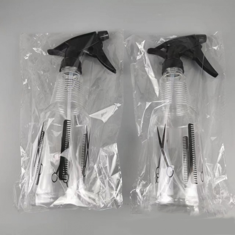 250/400/500ml PET transparent bottle, thick, scissor-style spray bottle, press-type handheld beauty and hair care plastic bottle