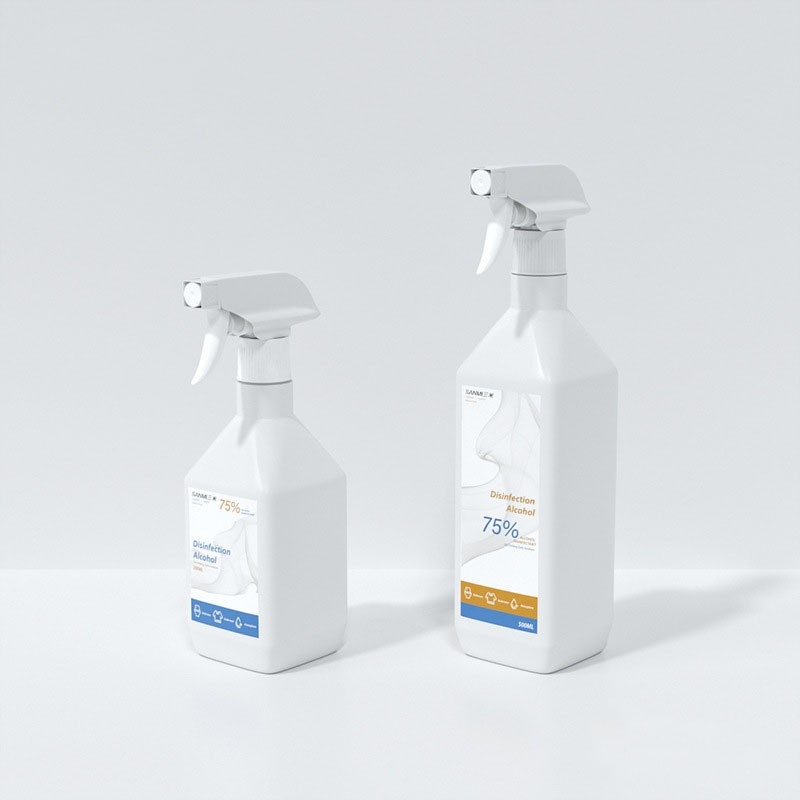 300ml/500ml PE slanted-shoulder square spray bottle, handle-operated all-plastic spray gun.