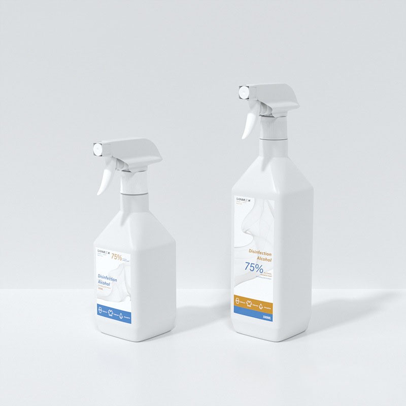 300ml/500ml PE slanted-shoulder square spray bottle, handle-operated all-plastic spray gun.