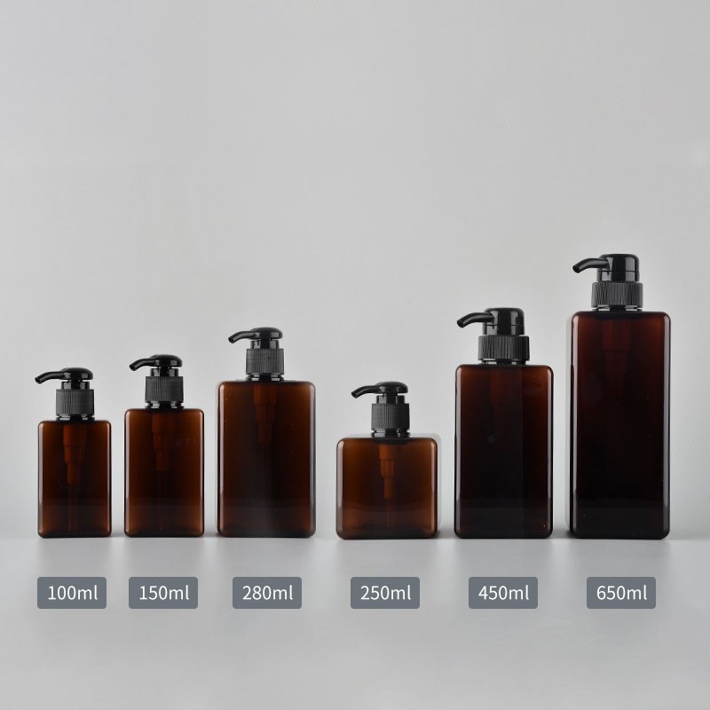 100ml-650ml PETG square lotion bottle, shower gel, hand sanitizer bottle