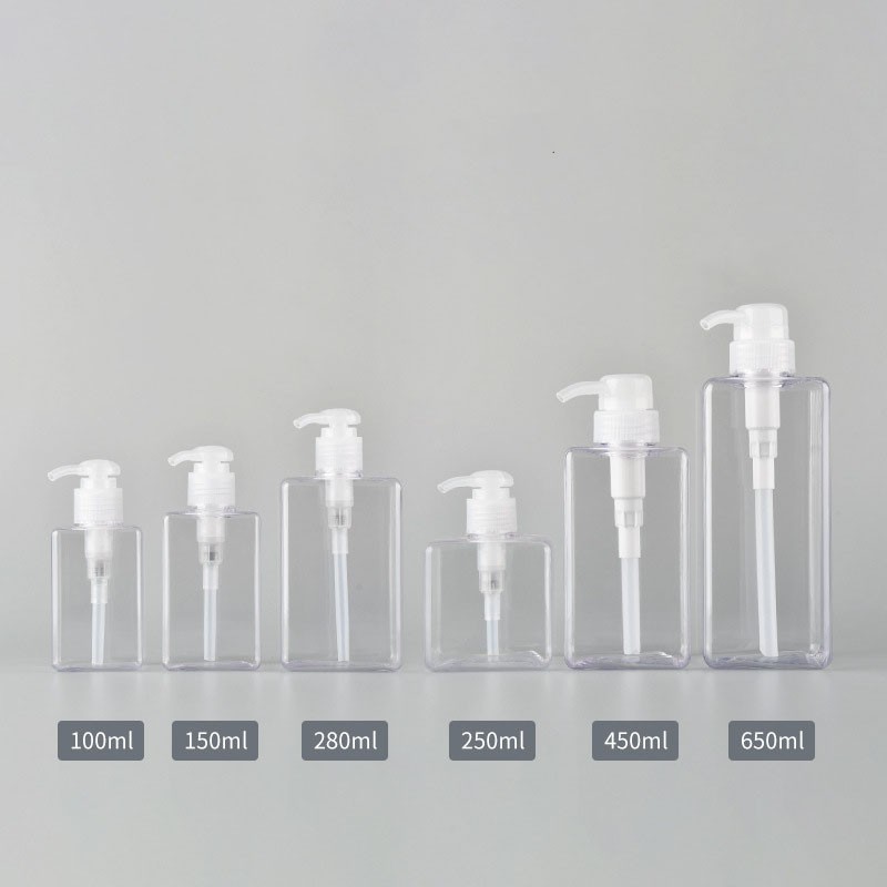 100ml-650ml PETG square lotion bottle, shower gel, hand sanitizer bottle