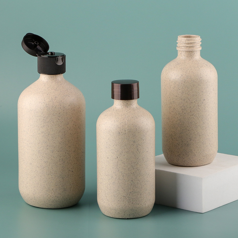 Degradable And Environmentally Friendly Wheat Straw Plus Hdpe Plastic Bottle Can Be Customized