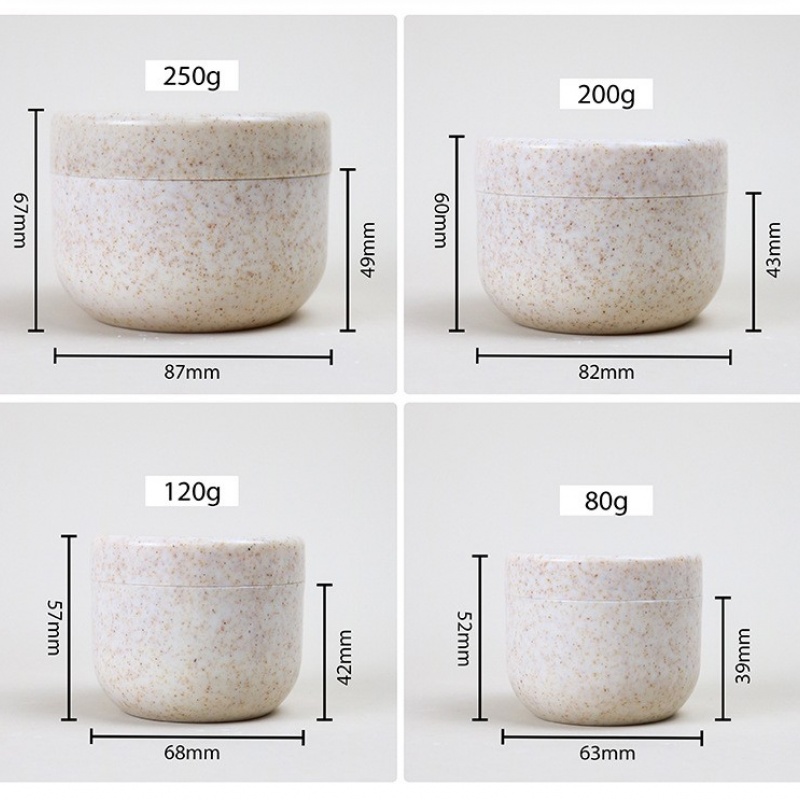 Wheat Straw Environmental Material Degradable Cream Bottle Injection Cream Jar Round Bottom Mask Bottle Cosmetic Packaging Jar