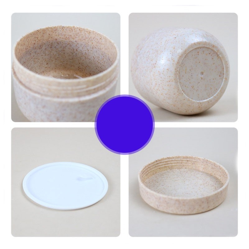 Wheat Straw Environmental Material Degradable Cream Bottle Injection Cream Jar Round Bottom Mask Bottle Cosmetic Packaging Jar