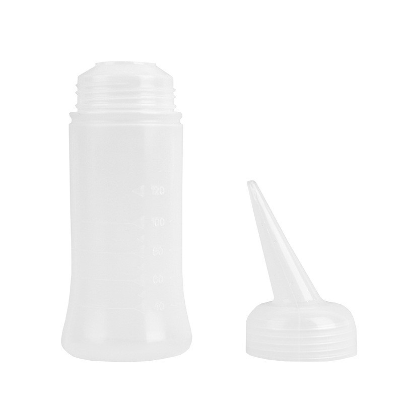 Factory wholesale graduated slanted spout shampoo bottles, beauty and hair care bottles, plastic dry cleaning bottles