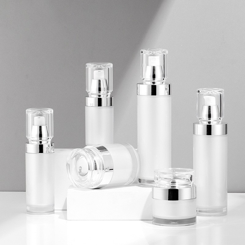 PETG 100ml spray bottle, silver lotion bottle, pearl white face cream bottle, 50g cream bottle