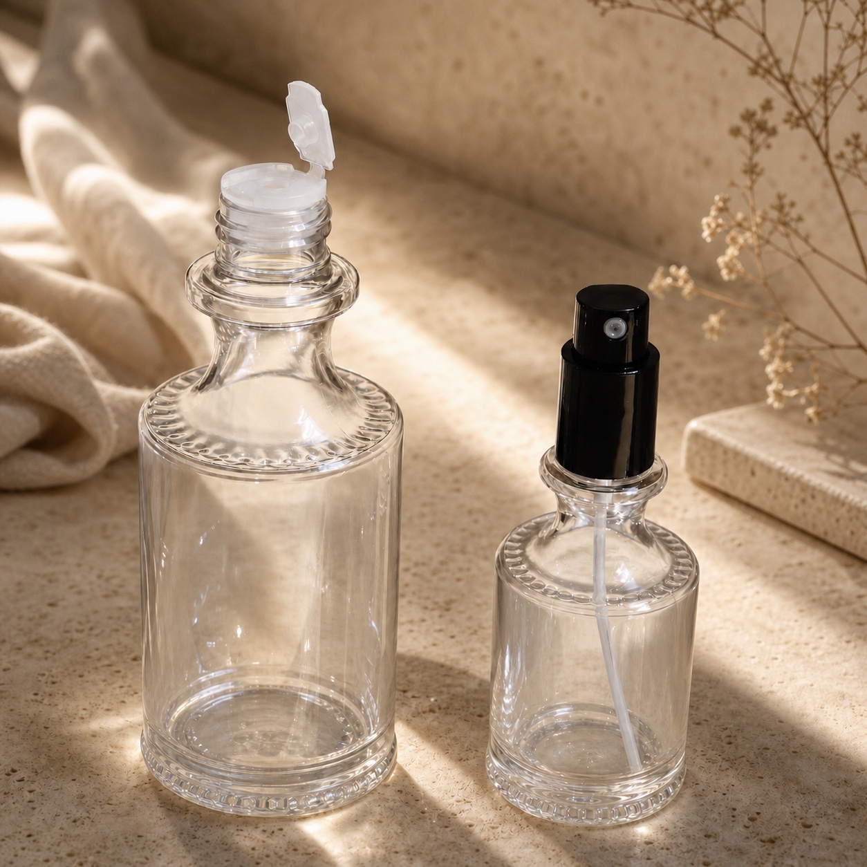 Amber light-proof PET airless bottle for emulsion pump foundation