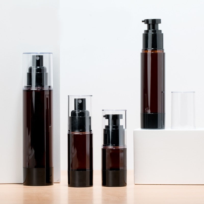 Amber light-proof PET airless bottle for emulsion pump foundation