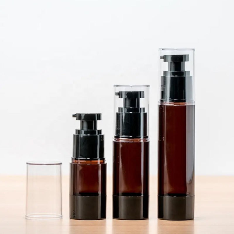 Amber light-proof PET airless bottle for emulsion pump foundation