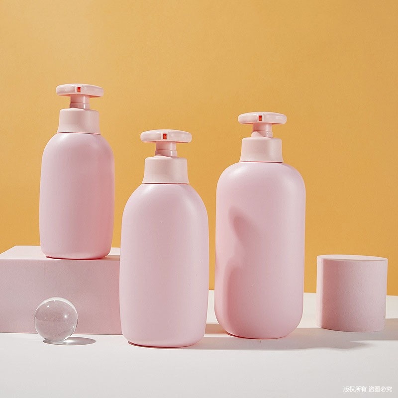 250Ml 300Ml 500Ml Soft Touch Matte Pink Empty Lotion Bottles With Pump