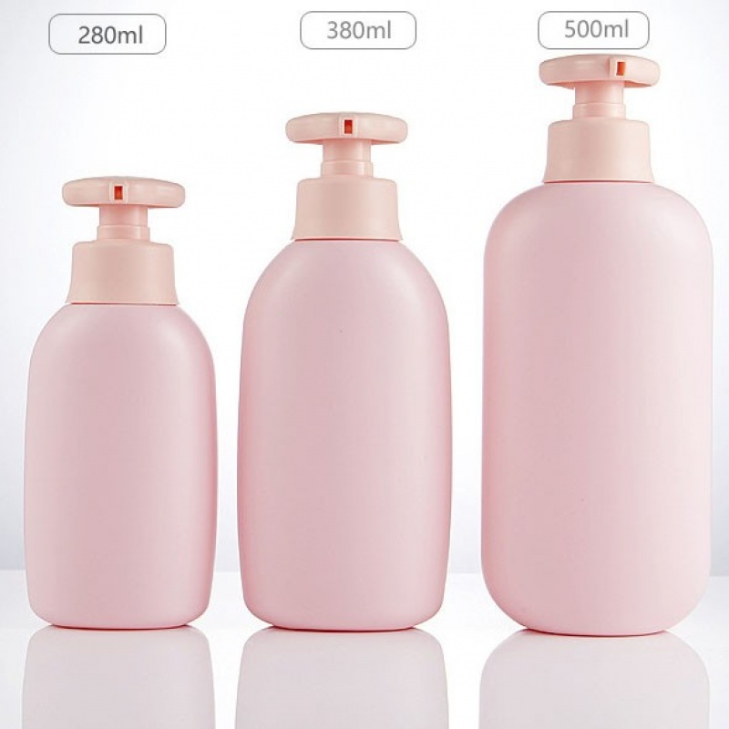 250Ml 300Ml 500Ml Soft Touch Matte Pink Empty Lotion Bottles With Pump