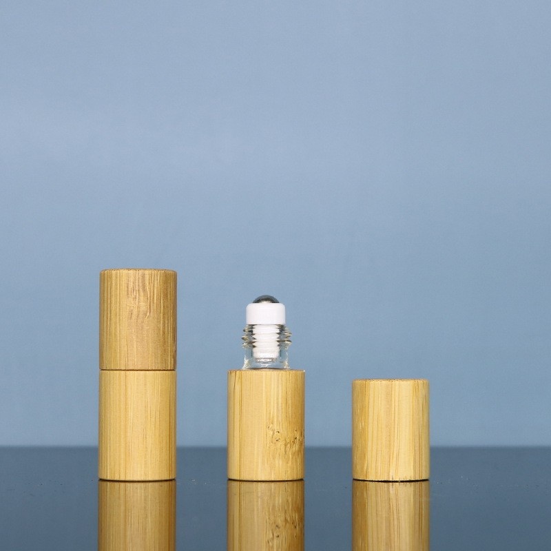 Bamboo Ball Bottle 1ml 3ml5ml10ml Bamboo Bead Bottle Bamboo Lid Fine Oil Bottle Dispenser Bottle Bamboo Bottle