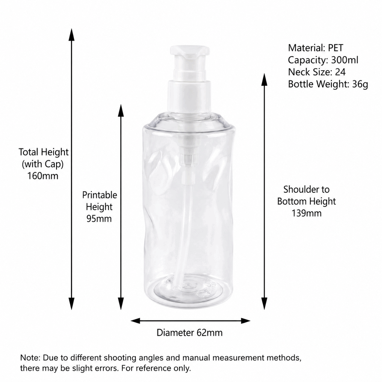 Stock 300ml500ml Lotion Dispenser Bottle Shampoo Bottle Hand Sanitizer Bottle Plastic Press Bottle Cosmetic Pet