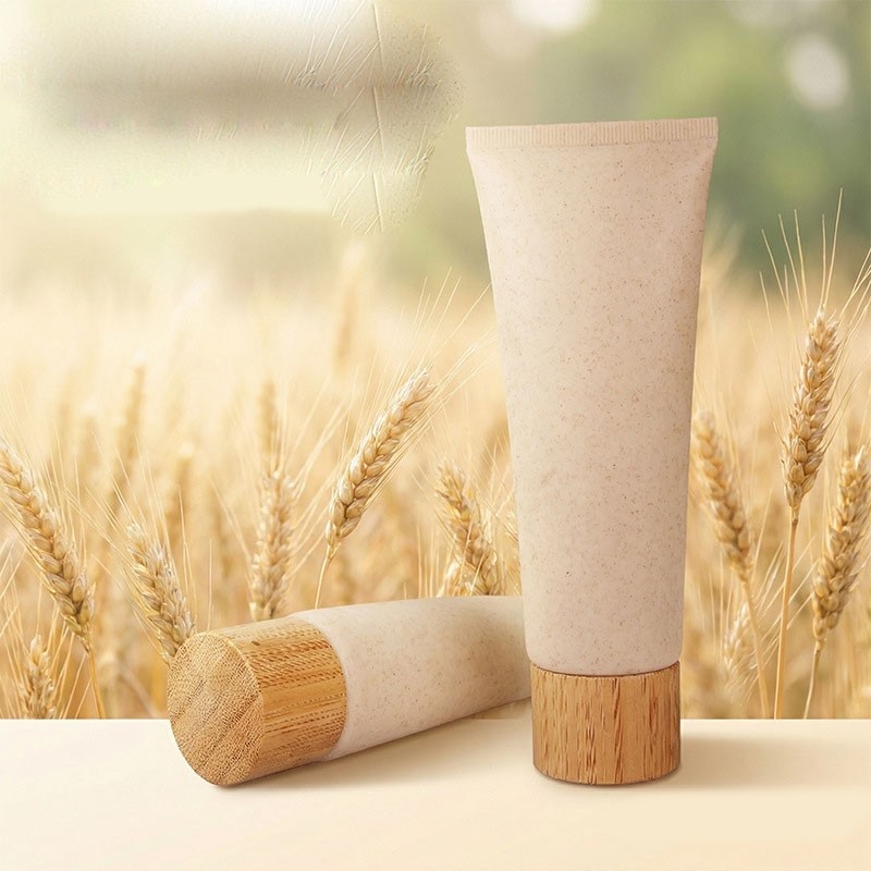 Customizable eco-friendly cosmetic tubes made from wheat straw