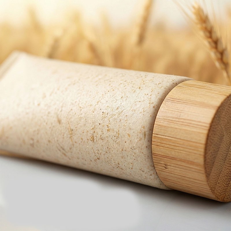Customizable eco-friendly cosmetic tubes made from wheat straw