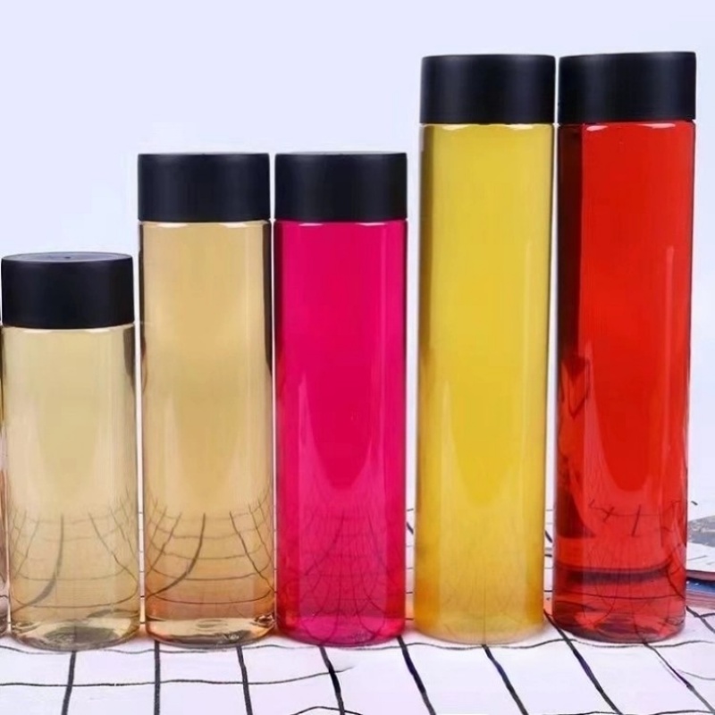 Slender Cylinder Voss Style 350Ml Plastic Juice Bottles