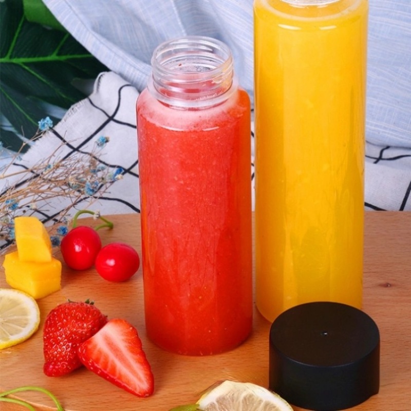 Slender Cylinder Voss Style 350Ml Plastic Juice Bottles