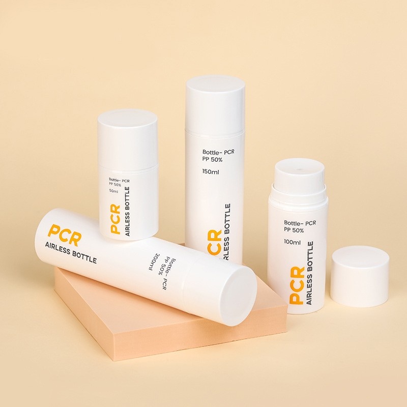 Customized Environment-Friendly Pcr100ml Vacuum Bottle 200ml Vacuum Extrusion Emulsion Bottle 50ml Dispenser Bottle