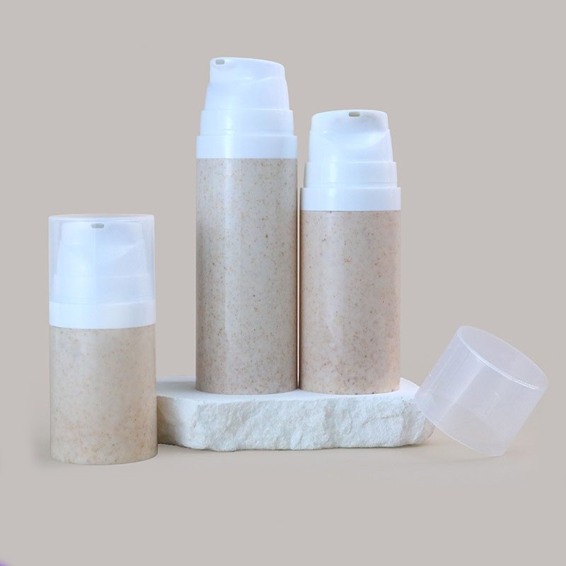 Wholesale 60ml/100ml/150ml wheat straw eco-friendly vacuum emulsion bottles