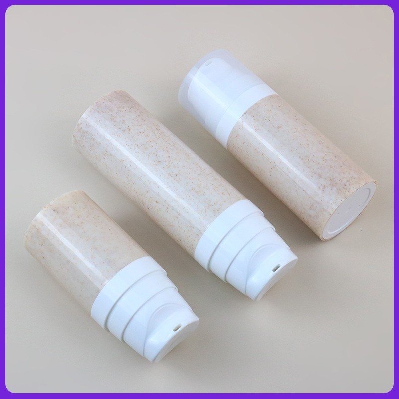 Wholesale 60ml/100ml/150ml wheat straw eco-friendly vacuum emulsion bottles