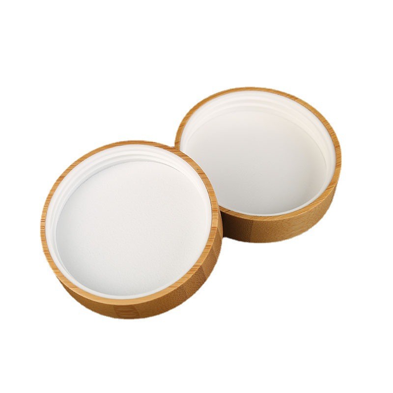 Cosmetic Package 100g Bamboo Wood Cover Double Layer Pp Cream Bottle Hair Mask Conditioner Jar Diy Mask Bottle
