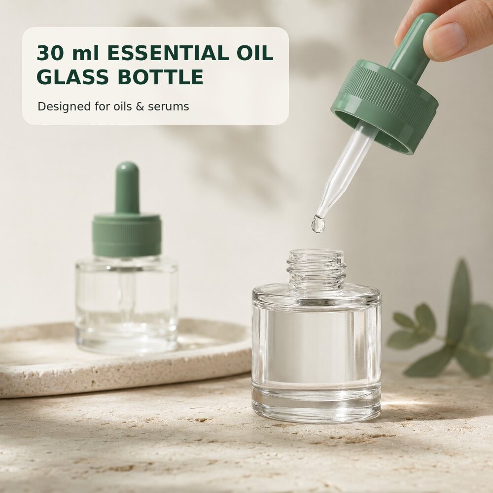 Hot-selling 30ml recyclable and eco-friendly all-PP dropper essential oil bottle, suitable for serums, essences, and foundations.