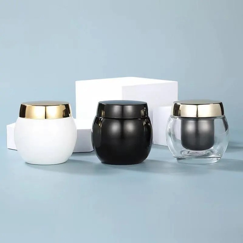 Clear Empty Screw Cap Round Plastic Face Cream Cosmetic Jars