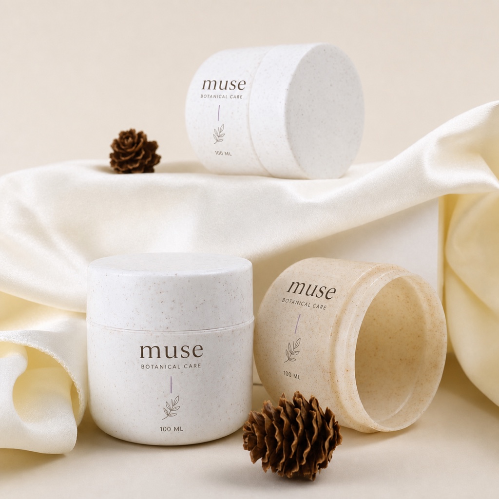100g/250g Biodegradable and Environmentally Friendly Wheat Straw Double-Layer Round Bottom Cream Bottle