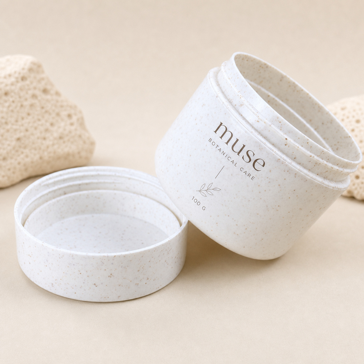 100g/250g Biodegradable and Environmentally Friendly Wheat Straw Double-Layer Round Bottom Cream Bottle