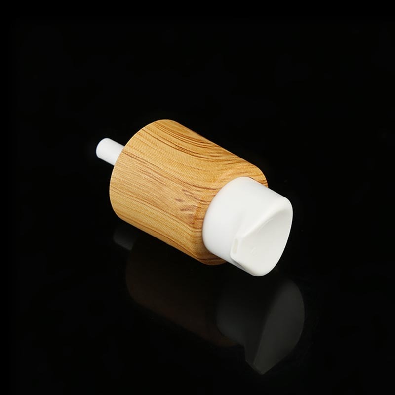 New Bamboo 24_410 Pressing Wood Grain Pp Material Powder Pump Foundation Essence Emulsion Pump