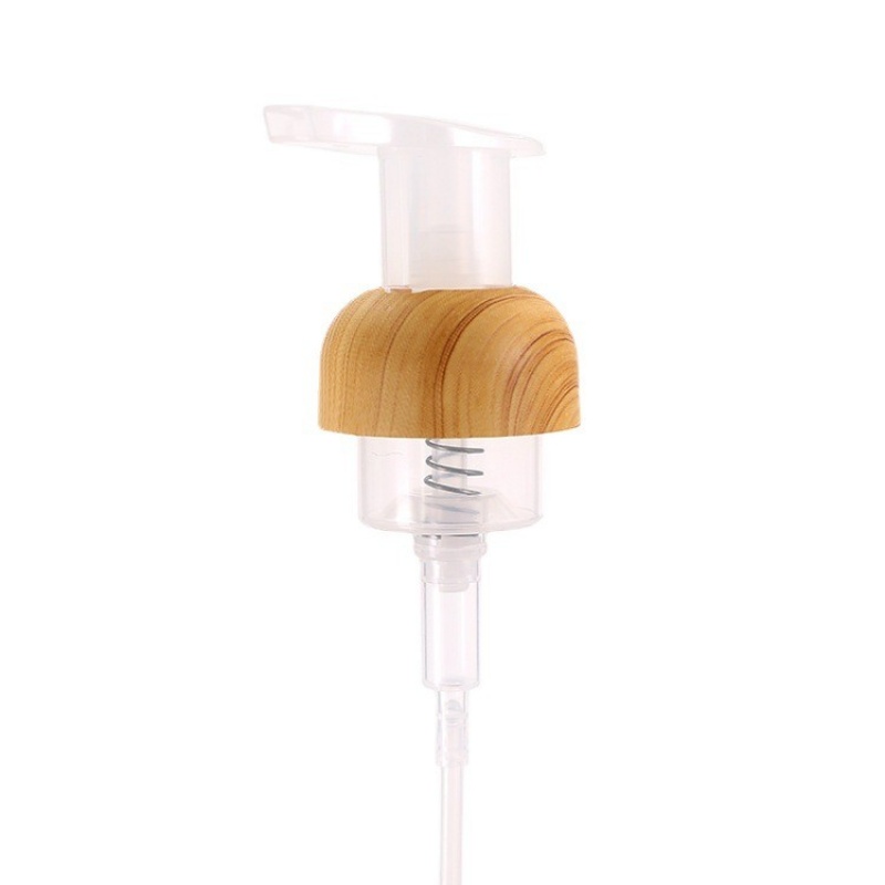 Bamboo And Wood Emulsion Pump 32 Teeth Bamboo Spray Head Plastic Dispenser Dispenser Bamboo And Wood Foam Pump