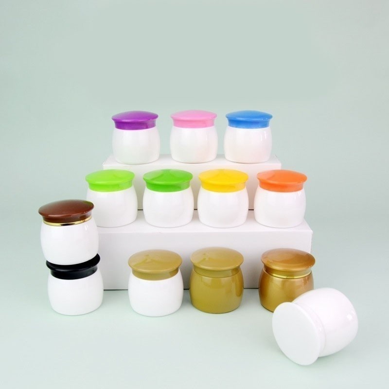 Wholesale Double Layer Small PP Plastic Jar Mushroom Shaped Cream Ointment Powder Gel Container 15g/20g/30g Screw Top Cosmetics