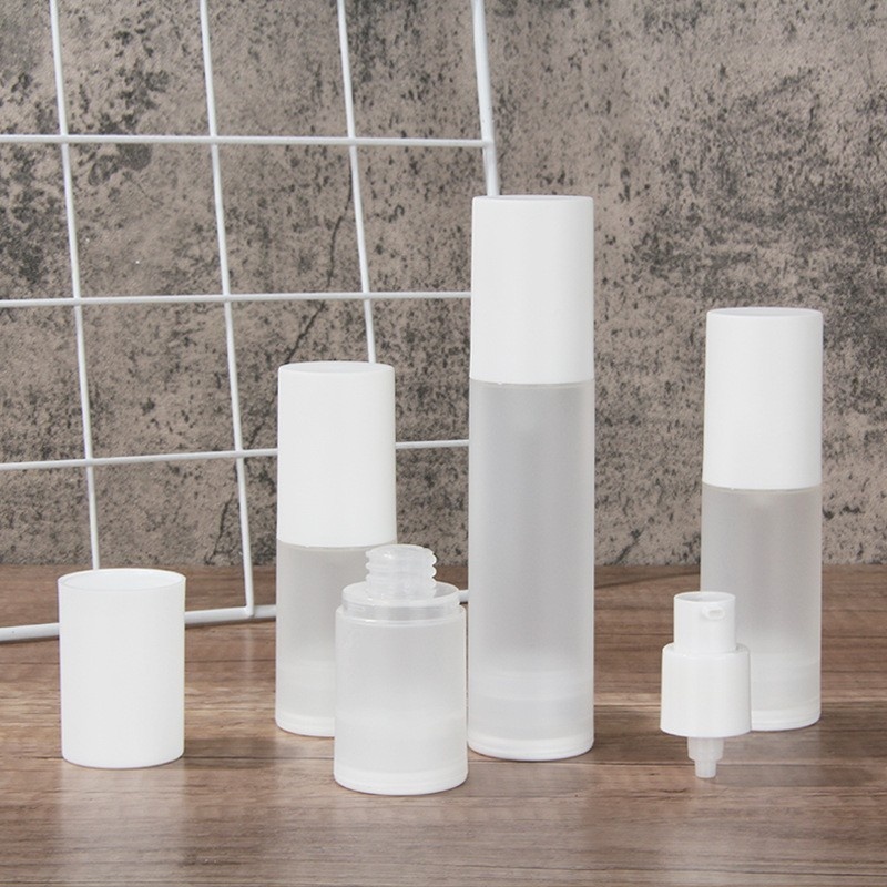 Custom Empty 15ml 20ml 30ml 50ml 80ml 100ml Frosted Airless Cosmetic Spray Bottles Plastic White Matte Lotion Skin Care Serum