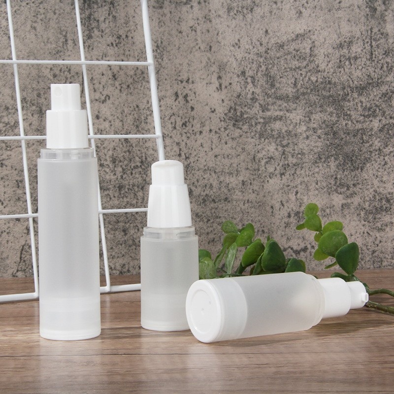 Custom Empty 15ml 20ml 30ml 50ml 80ml 100ml Frosted Airless Cosmetic Spray Bottles Plastic White Matte Lotion Skin Care Serum