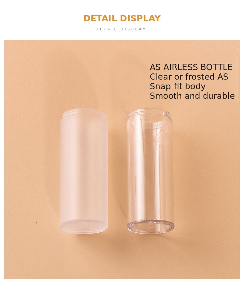 Custom 15ml 30ml 50ml Twist PP Plastic Serum Packaging White Black Airless Pump Bottle for Skin Care Serum