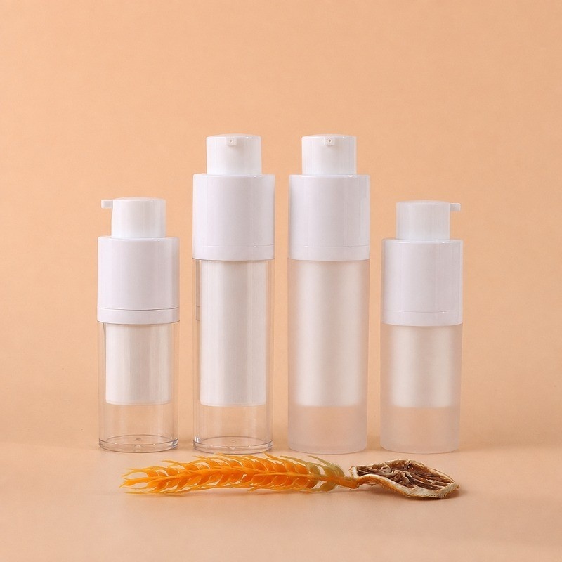 Custom 15ml 30ml 50ml Twist PP Plastic Serum Packaging White Black Airless Pump Bottle for Skin Care Serum