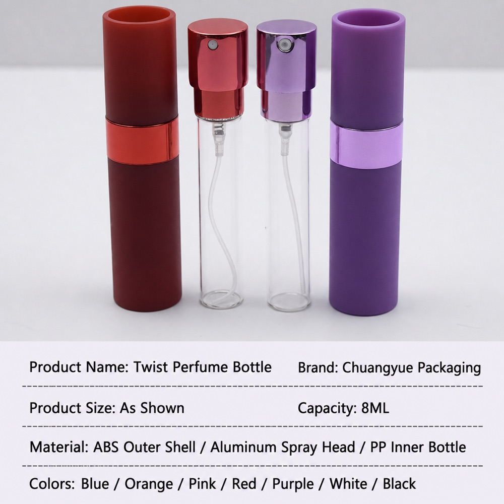 Customized ABS SHELL Portable Spray Bottle 8ml Versatile Mini Spray Bottle Refillable Empty Bottle Packing