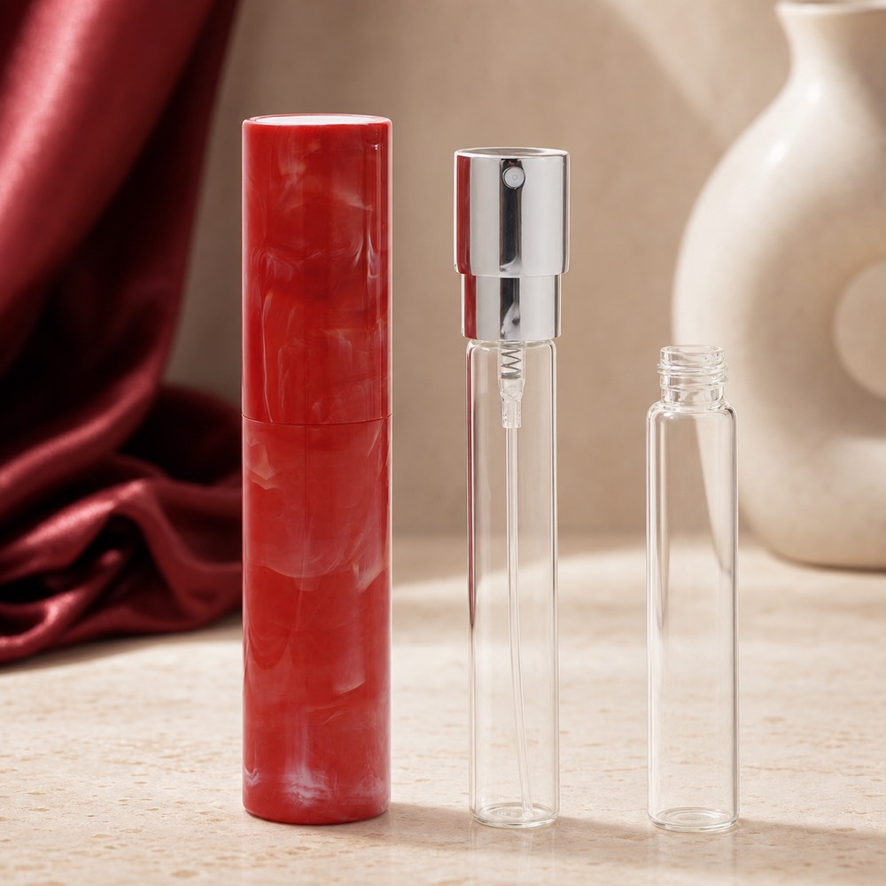Customizable Marble Pattern ABS Perfume Bottle 8ml Aluminum Sprayer Twist Open Design for Body Mist or Travel Use