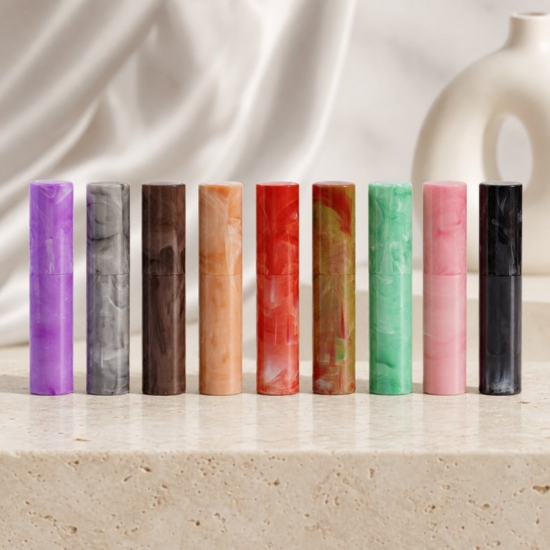 Customizable Marble Pattern ABS Perfume Bottle 8ml Aluminum Sprayer Twist Open Design for Body Mist or Travel Use