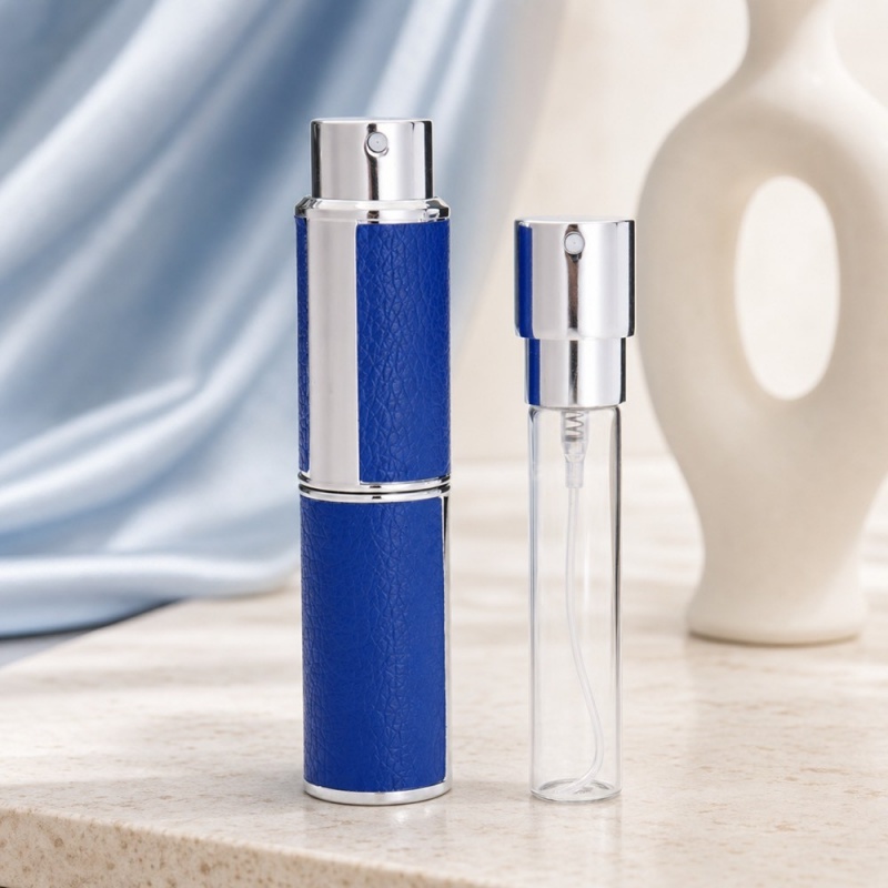 8ml Luxury Portable Pocket Size Refillable Travel Cosmetic Perfume Pump Sprayer Aluminum Perfume Bottle with Hot Stamped Finish