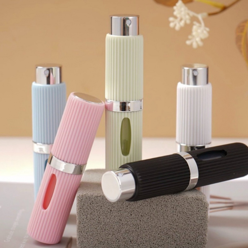 8ml Rotating Bottom Perfume Bottle Portable Plastic Spray Bottle Empty ABS Press Liquid Sub Bottle for Sale