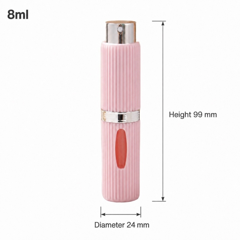 Spot Color 8ml Rotating Bottom Perfume Bottle Portable Plastic Spray Bottle Empty ABS Press Liquid Sub Bottle for Sale