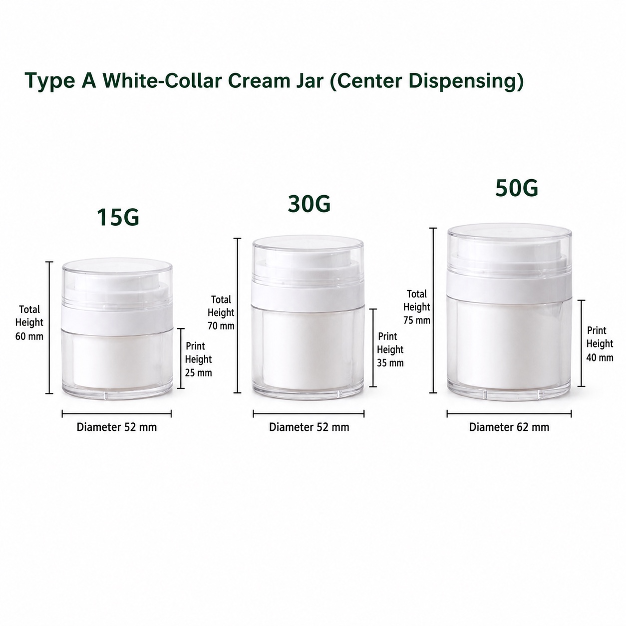 15ML 30ML 50ML Acrylic Press Vacuum Double Layer Cream Bottle Plastic Jar for Cream Cosmetic Jar Cream Bottle