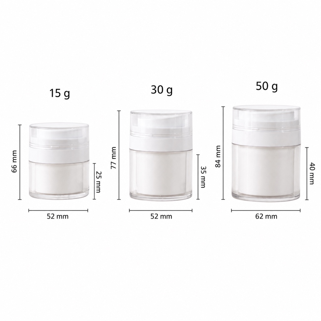15ML 30ML 50ML Acrylic Press Vacuum Double Layer Cream Bottle Plastic Jar for Cream Cosmetic Jar Cream Bottle
