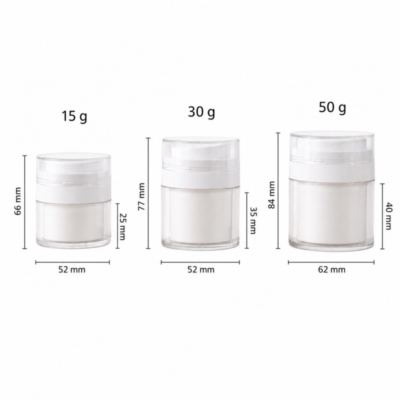 15ML 30ML 50ML Acrylic Press Vacuum Double Layer Cream Bottle Plastic Jar for Cream Cosmetic Jar Cream Bottle